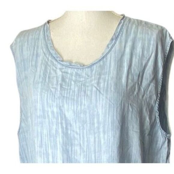 Tna Womens Light Blue Sleeveless Chambray Denim Dress Size Medium - Picture 2 of 5